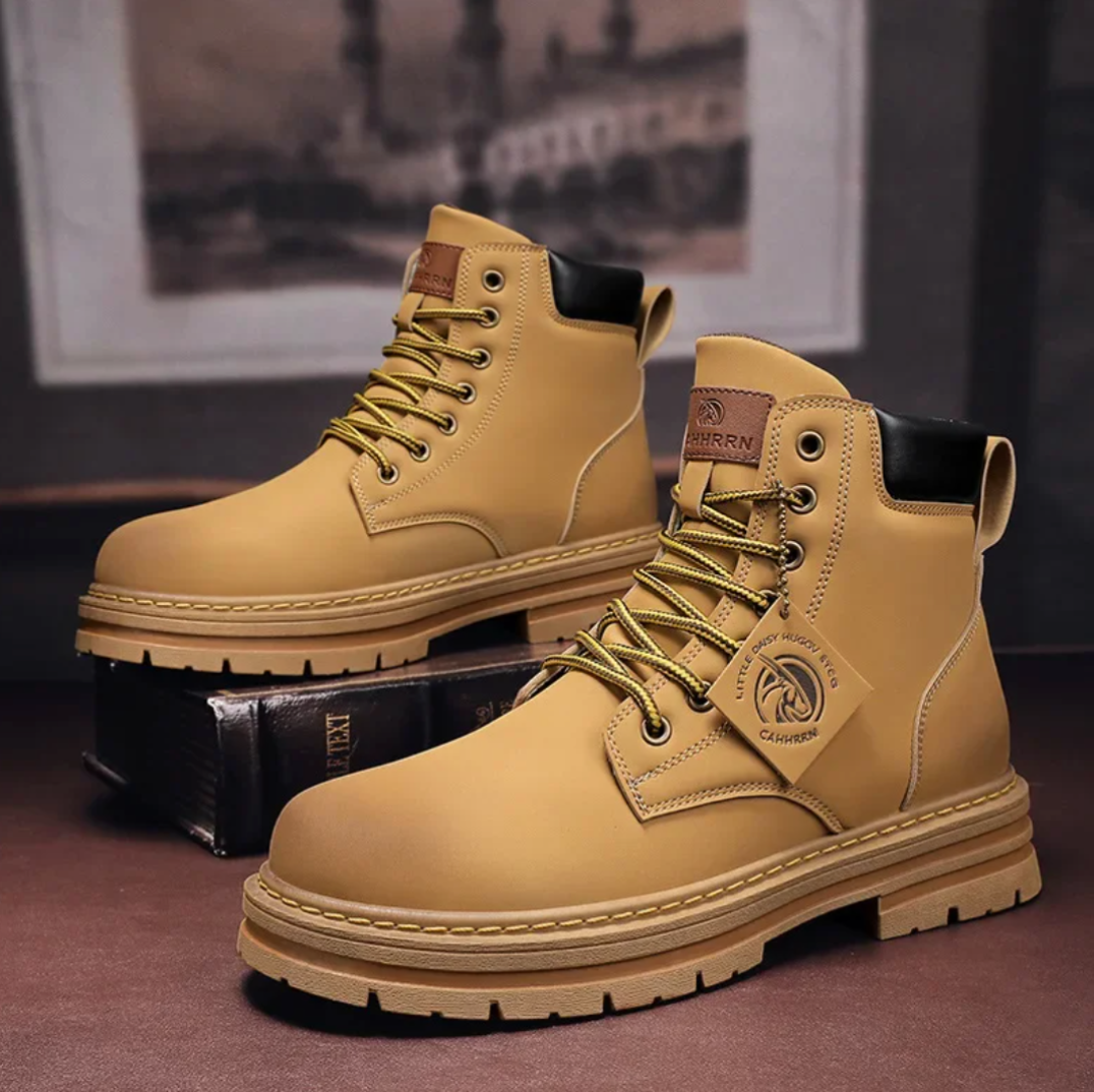 Ezra | Men's Leather Work Boots High Top Lace Up