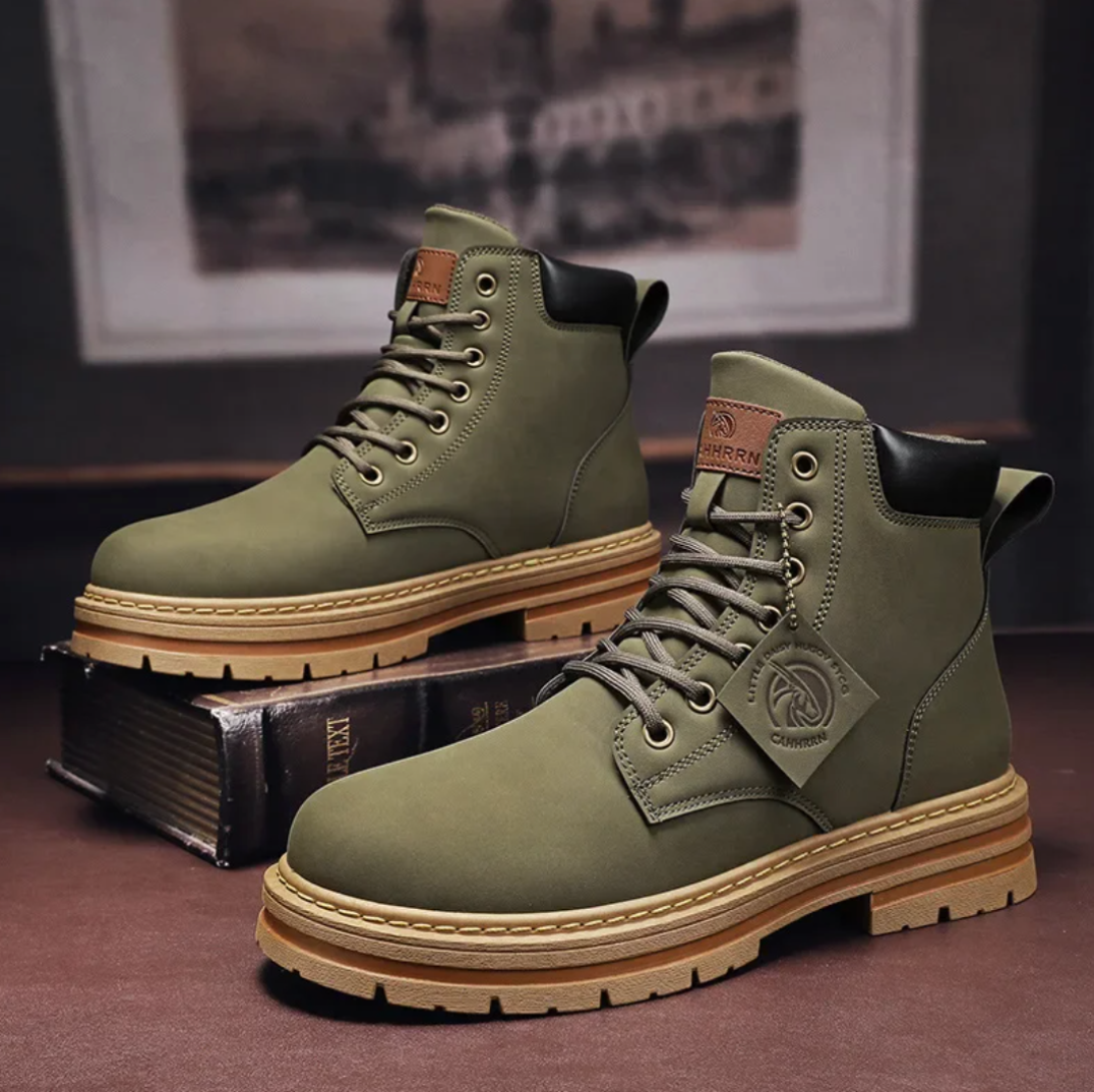 Ezra | Men's Leather Work Boots High Top Lace Up