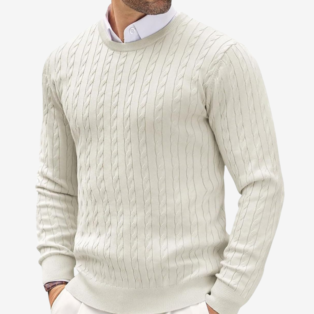 Patrick | Men's Cable Knit Sweater Crew Neck