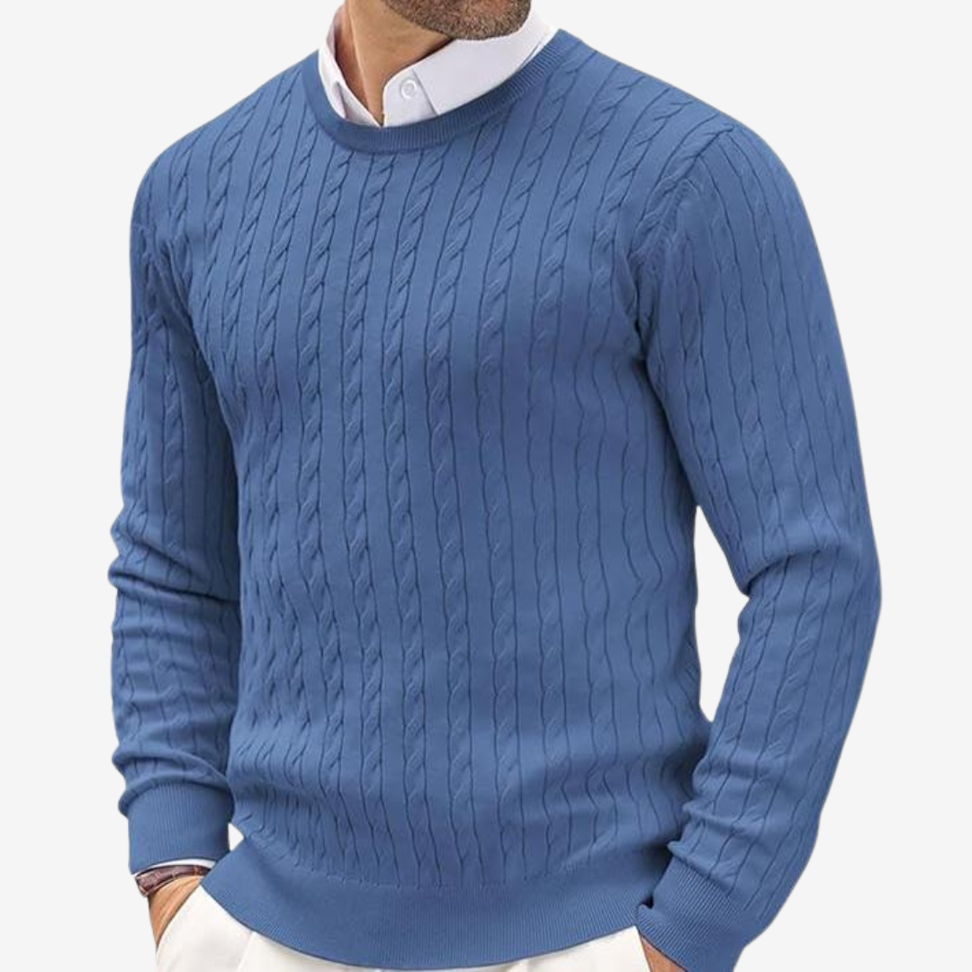 Patrick | Men's Cable Knit Sweater Crew Neck
