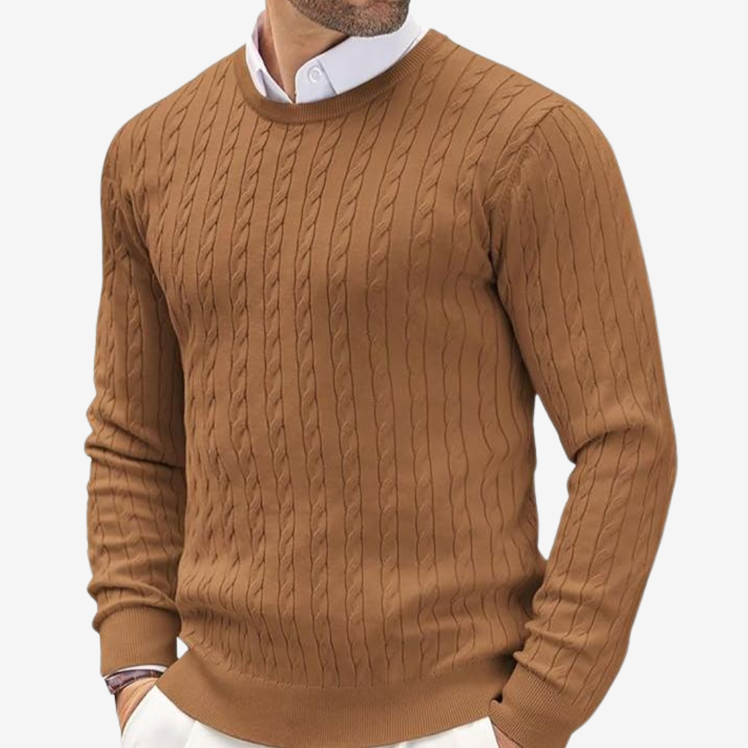 Patrick | Men's Cable Knit Sweater Crew Neck