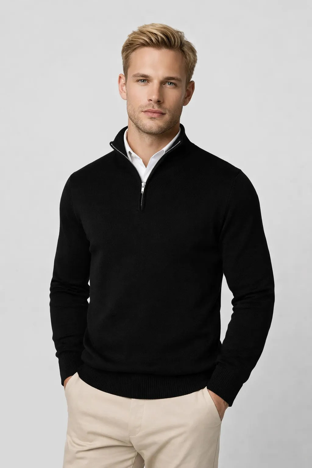 Graham | Men's Half-Zip High-Neck Sweater