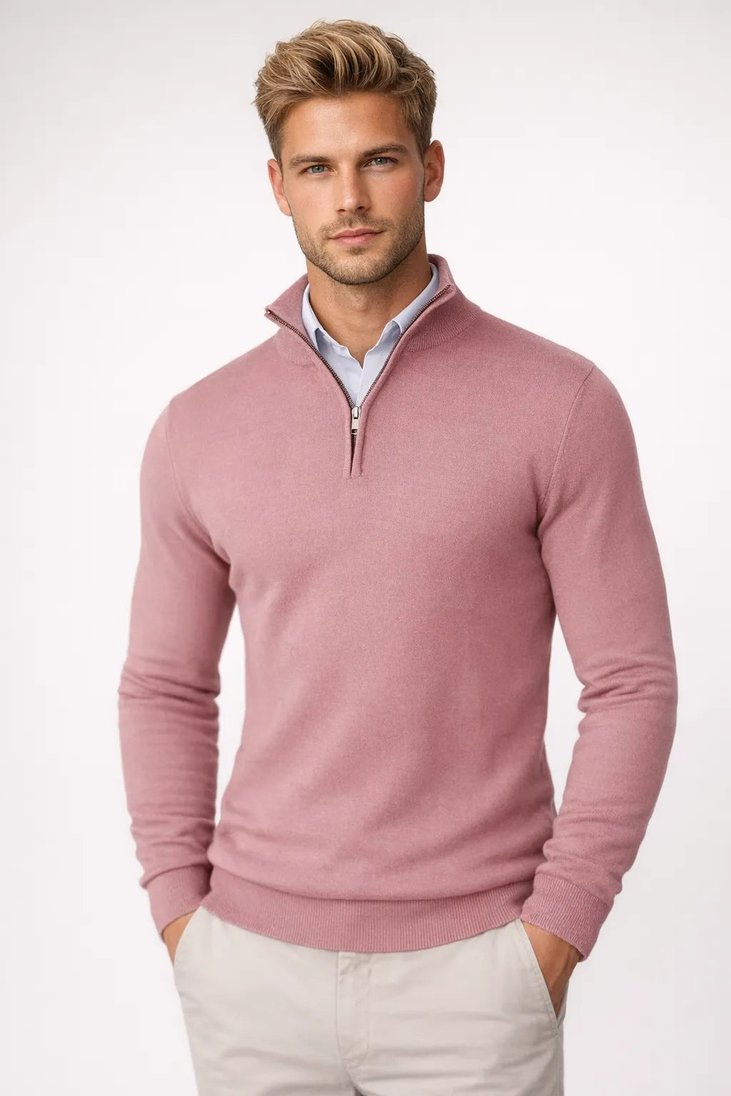 Graham | Men's Half-Zip High-Neck Sweater