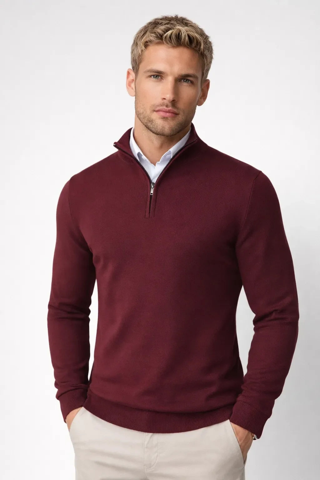 Graham | Men's Half-Zip High-Neck Sweater