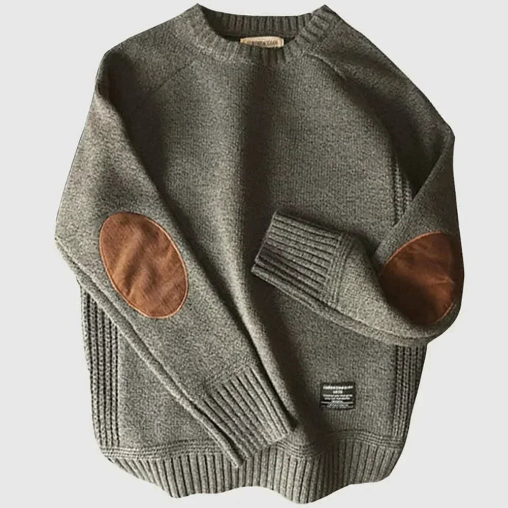 Men’s Sweater | Crew Neck Elbow Patch