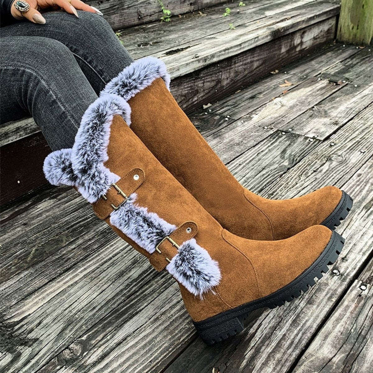 Delaney | Women's Tall Winter Boots Flat Fleece Lined