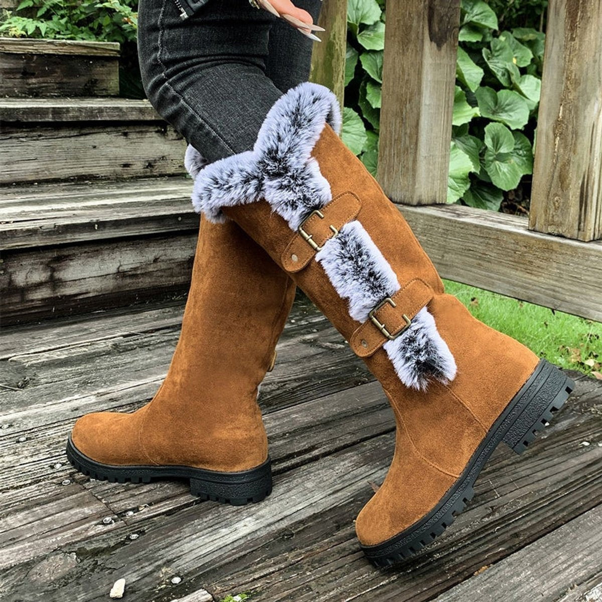 Delaney | Women's Tall Winter Boots Flat Fleece Lined