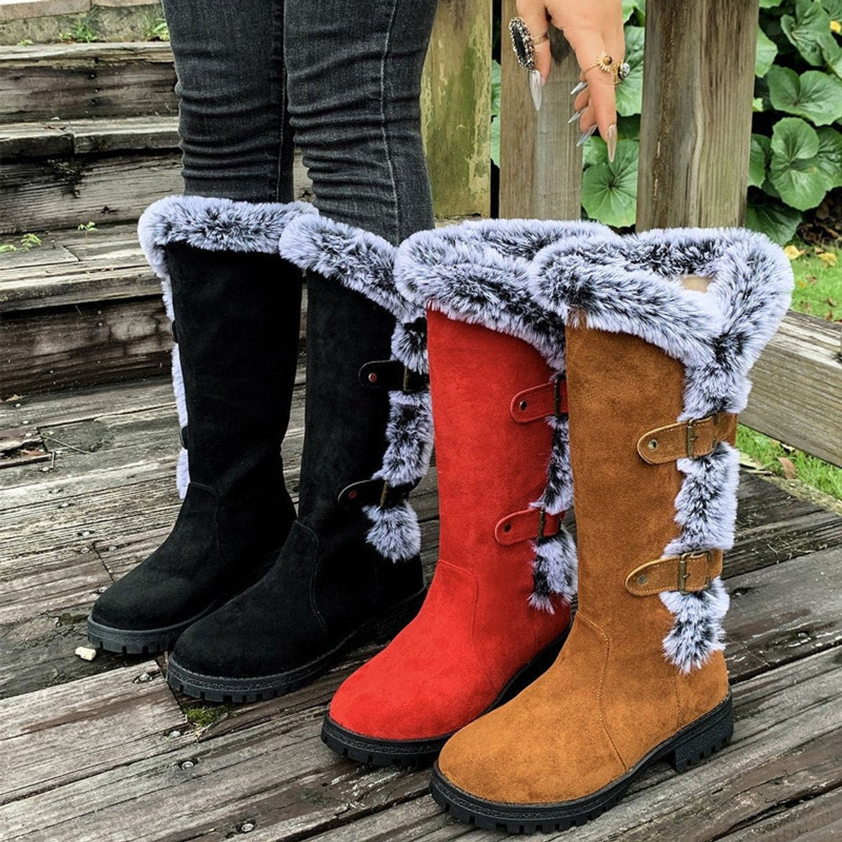 Delaney | Women's Tall Winter Boots Flat Fleece Lined