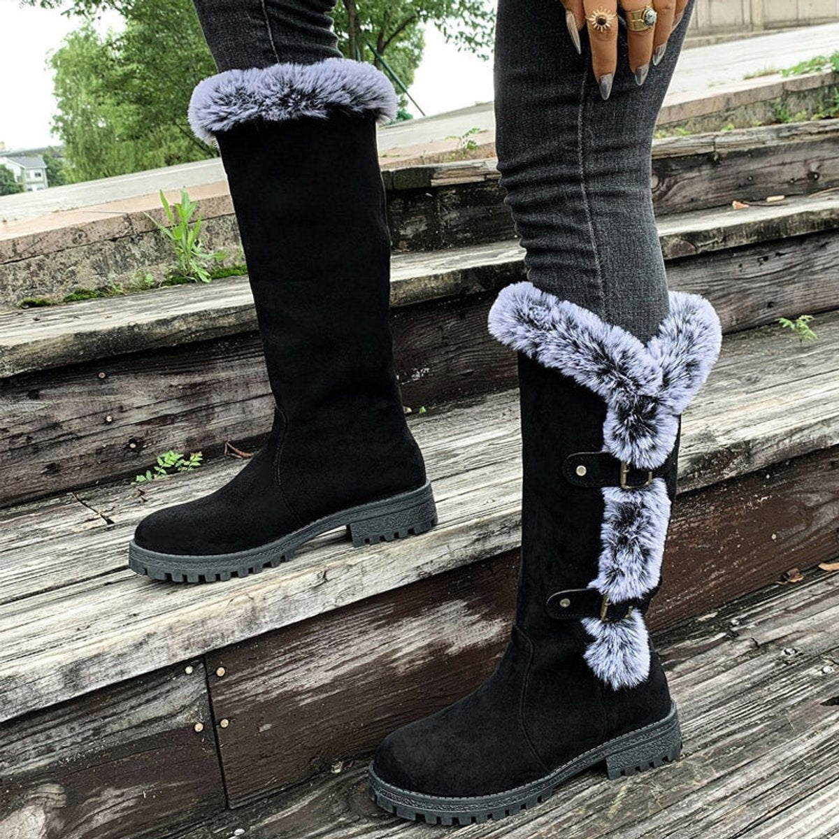 Delaney | Women's Tall Winter Boots Flat Fleece Lined