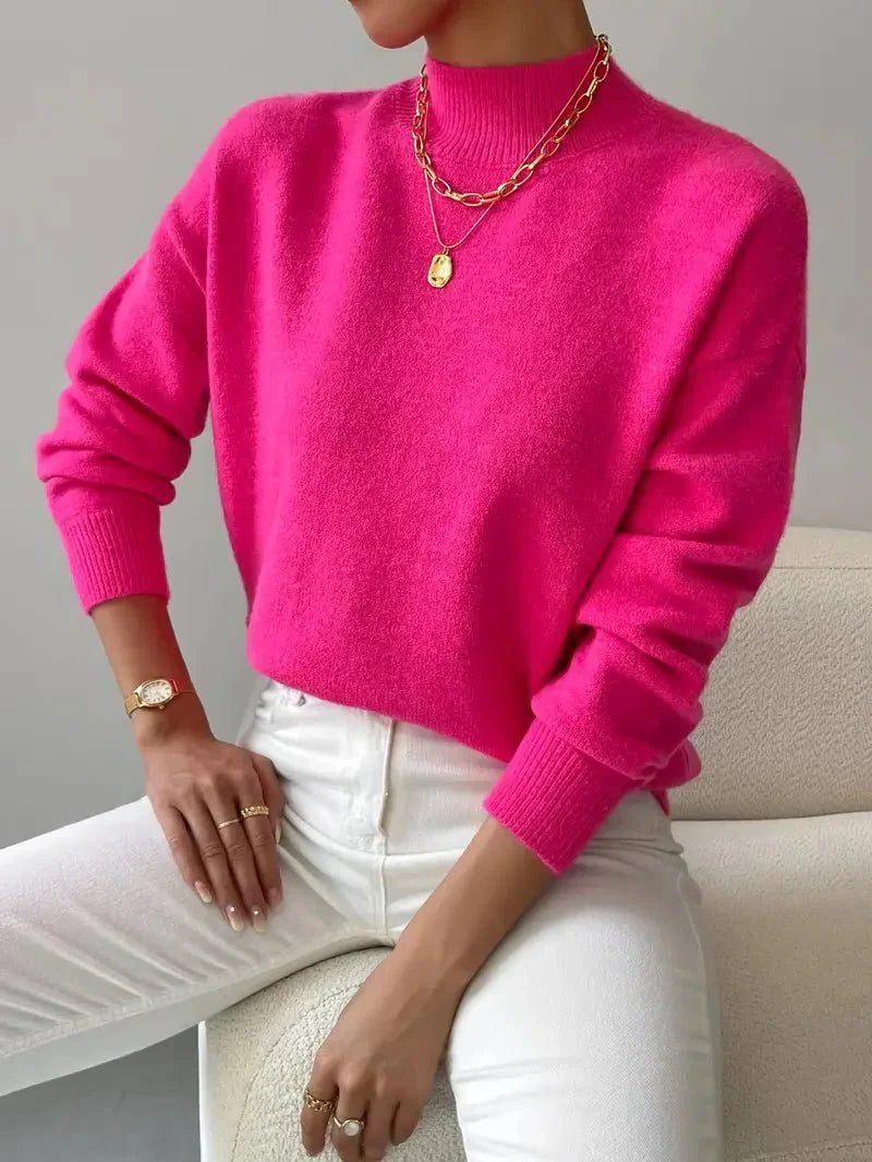 Guillaume | Women's Ribbed Knit Roll Neck Sweater