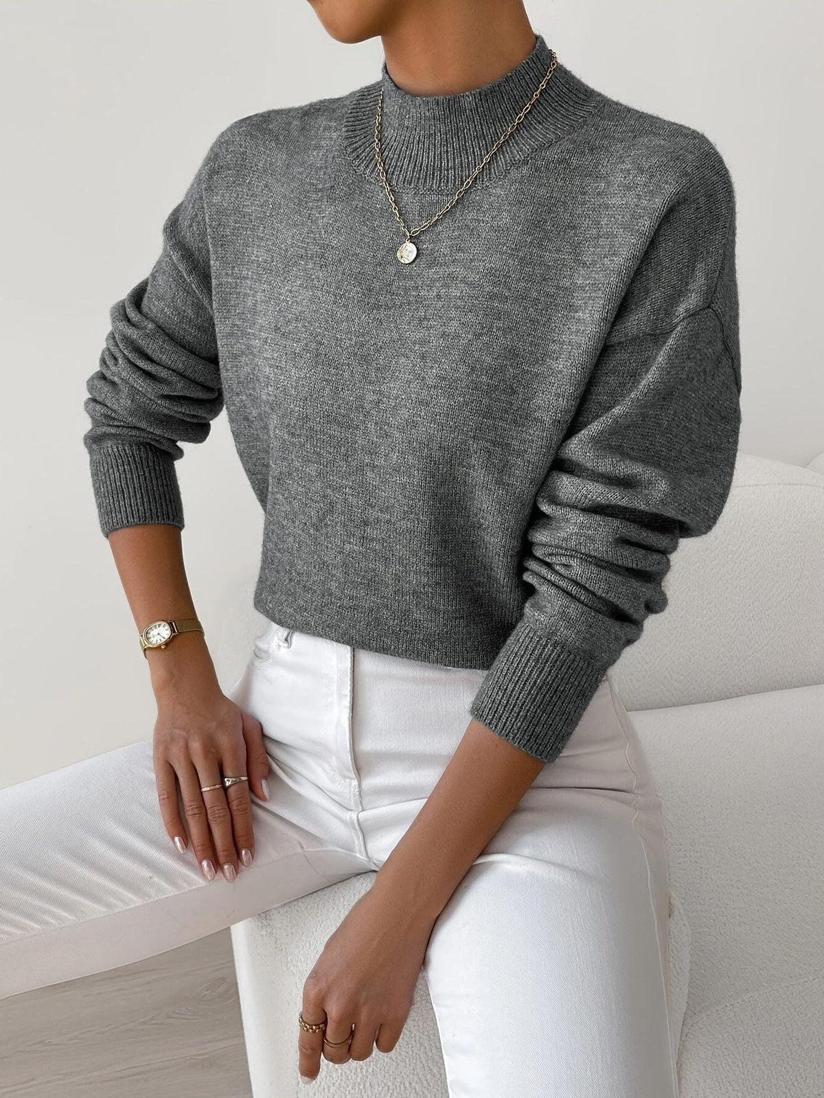 Guillaume | Women's Ribbed Knit Roll Neck Sweater