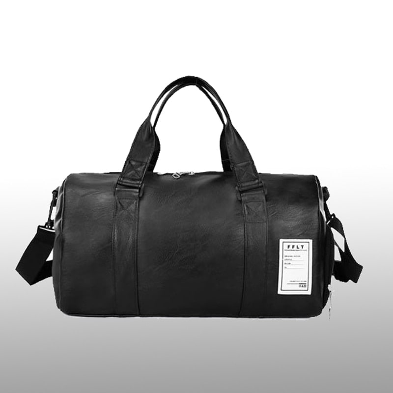 Gym Travel Carry on Duffel Bag with Shoulder Strap Faux Leather Water Resistant
