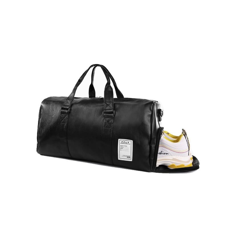 Gym Travel Carry on Duffel Bag with Shoulder Strap Faux Leather Water Resistant