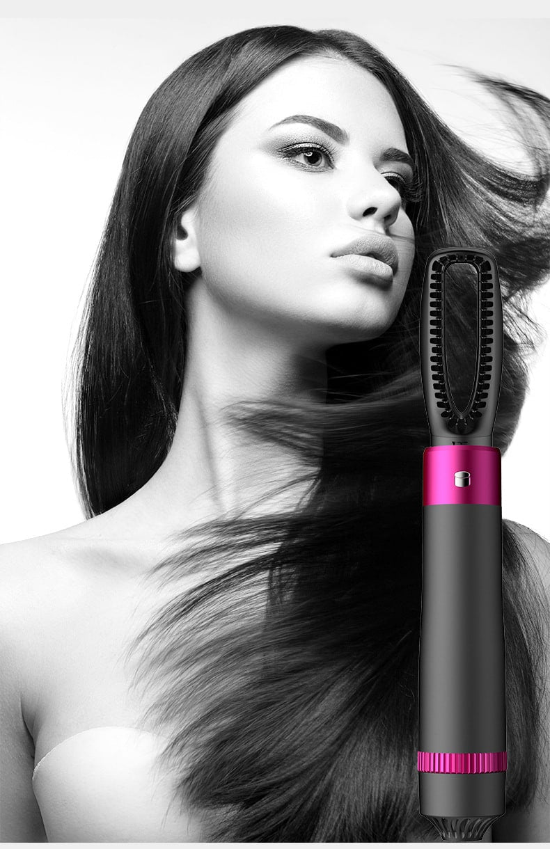 Hair Dryer and Diffuser Blow Brush with 5 Interchangeable Attachments and Comb for Styling