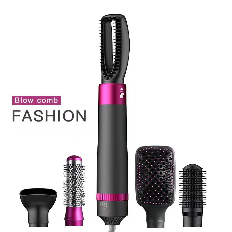 Hair Dryer and Diffuser Blow Brush with 5 Interchangeable Attachments and Comb for Styling