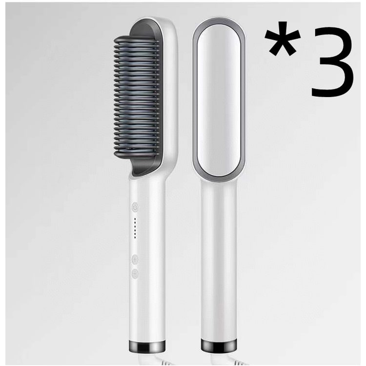 Hair Straightener Brush Heated Ceramic Flat Iron and Temperature Control