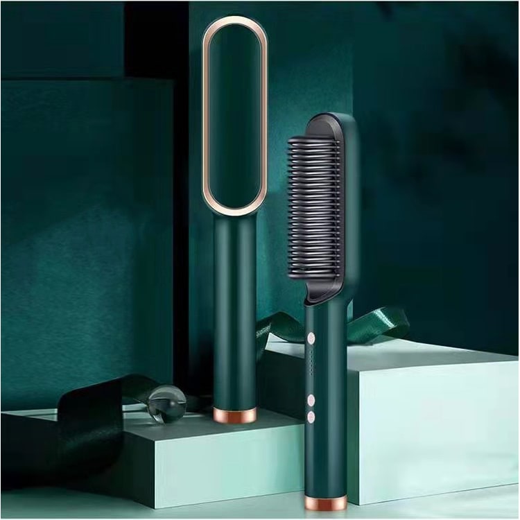 Hair Straightener Brush Heated Ceramic Flat Iron and Temperature Control