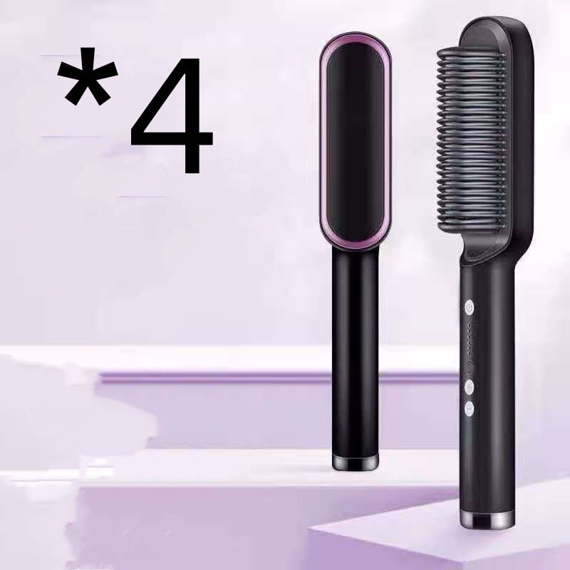 Hair Straightener Brush Heated Ceramic Flat Iron and Temperature Control