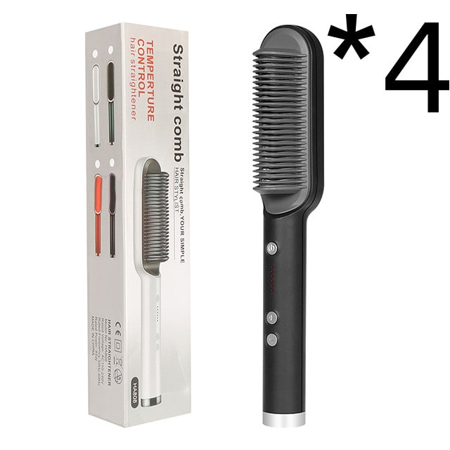 Hair Straightener Brush Heated Ceramic Flat Iron and Temperature Control