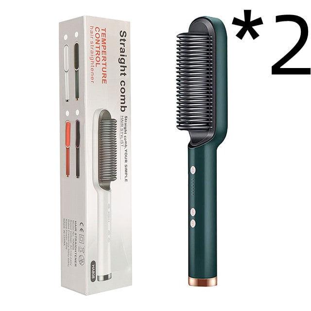 Hair Straightener Brush Heated Ceramic Flat Iron and Temperature Control