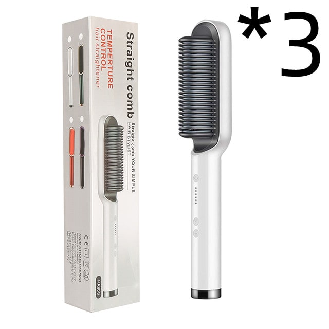 Hair Straightener Brush Heated Ceramic Flat Iron and Temperature Control