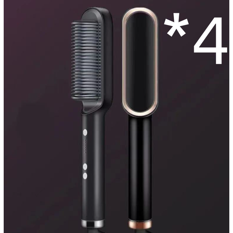 Hair Straightener Brush Heated Ceramic Flat Iron and Temperature Control