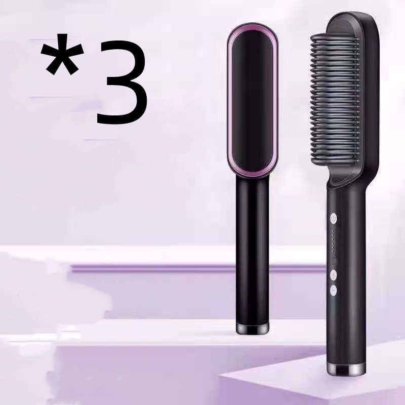 Hair Straightener Brush Heated Ceramic Flat Iron and Temperature Control