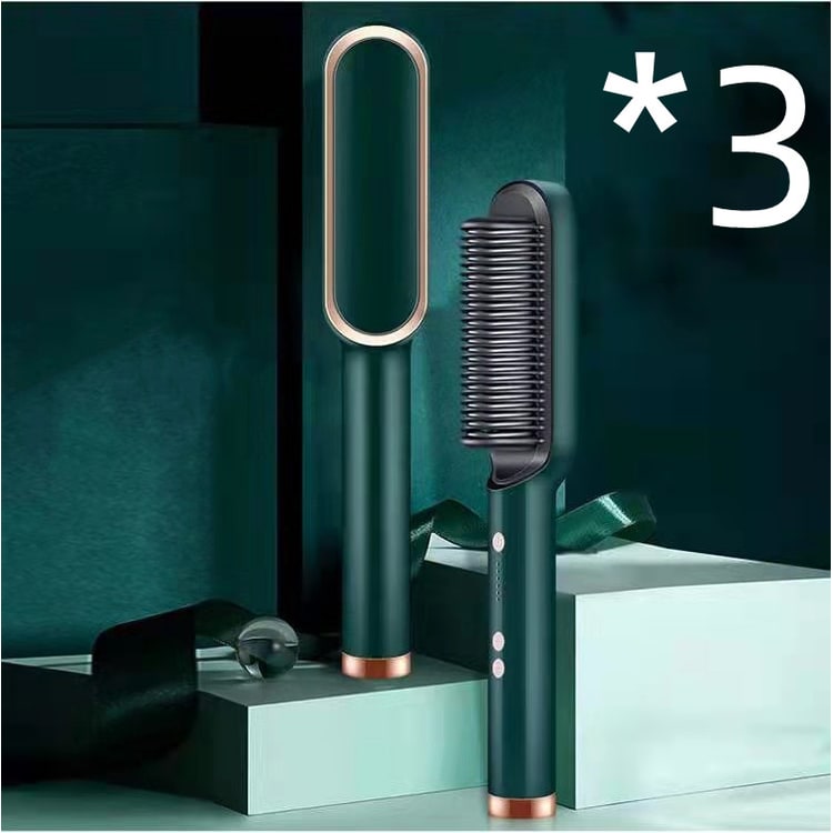 Hair Straightener Brush Heated Ceramic Flat Iron and Temperature Control