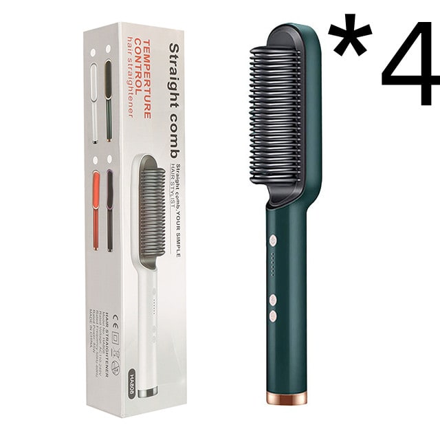 Hair Straightener Brush Heated Ceramic Flat Iron and Temperature Control