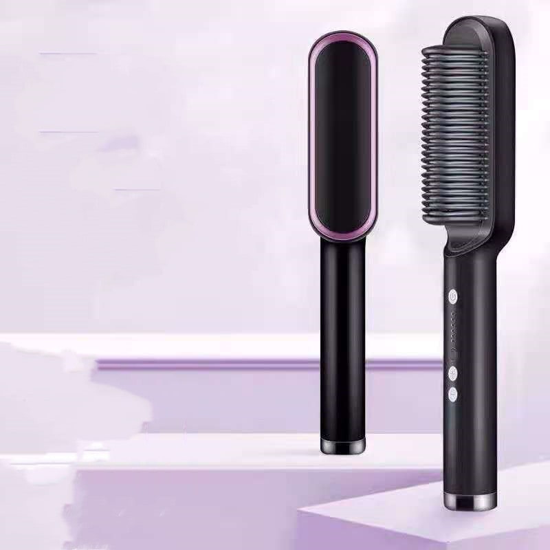 Hair Straightener Brush Heated Ceramic Flat Iron and Temperature Control