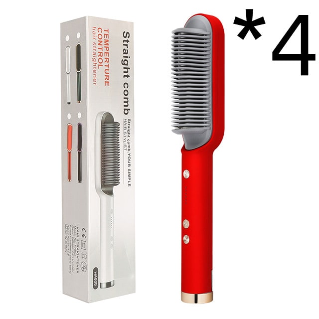 Hair Straightener Brush Heated Ceramic Flat Iron and Temperature Control