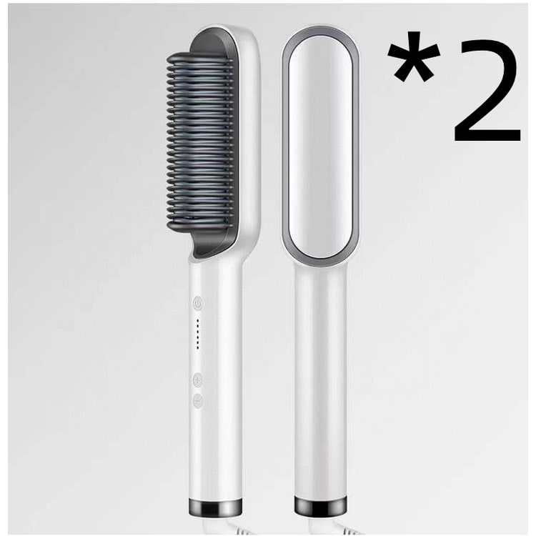 Hair Straightener Brush Heated Ceramic Flat Iron and Temperature Control