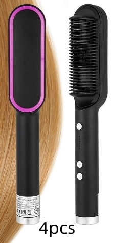 Hair Straightener Brush Heated Ceramic Flat Iron and Temperature Control