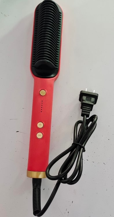 Hair Straightener Brush Heated Ceramic Flat Iron and Temperature Control