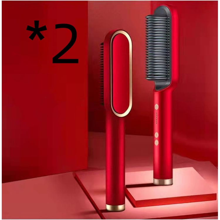 Hair Straightener Brush Heated Ceramic Flat Iron and Temperature Control