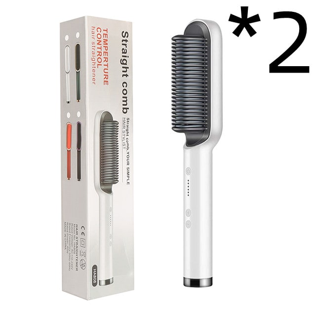 Hair Straightener Brush Heated Ceramic Flat Iron and Temperature Control