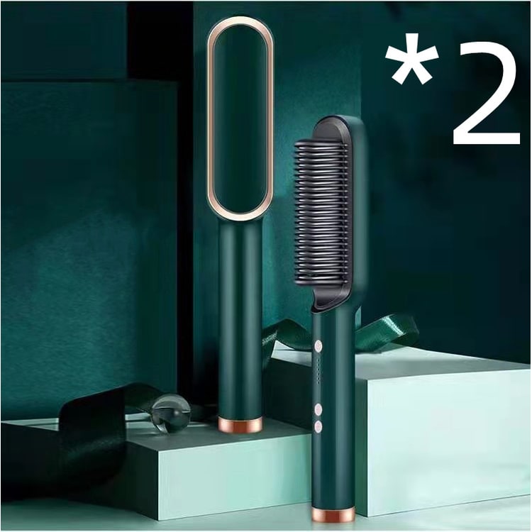 Hair Straightener Brush Heated Ceramic Flat Iron and Temperature Control