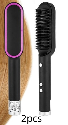 Hair Straightener Brush Heated Ceramic Flat Iron and Temperature Control