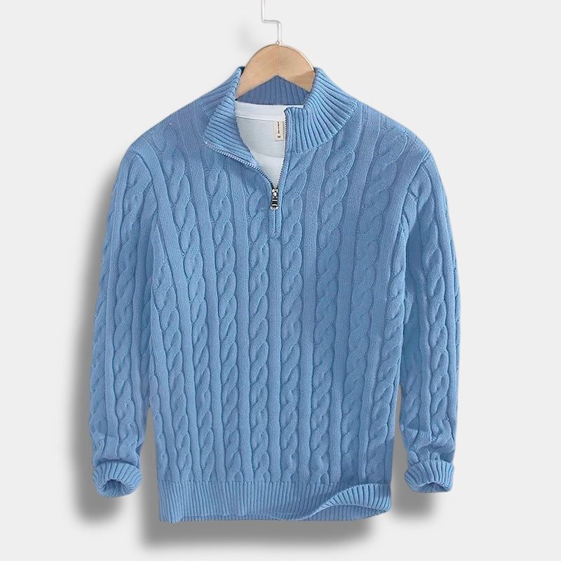 Half-Zip Mock Neck Sweater for Men