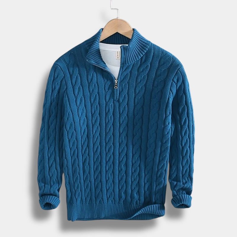 Half-Zip Mock Neck Sweater for Men