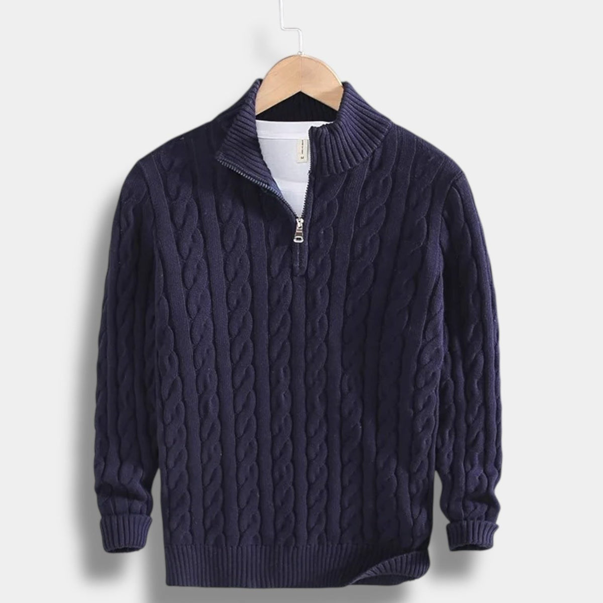 Half-Zip Mock Neck Sweater for Men
