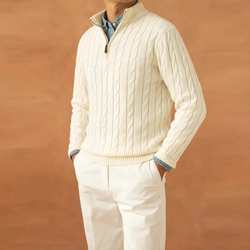 Half-Zip Mock Neck Sweater for Men