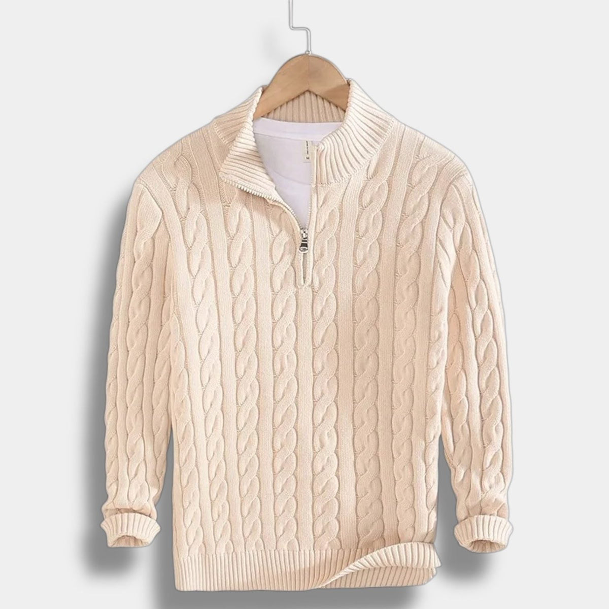 Half-Zip Mock Neck Sweater for Men