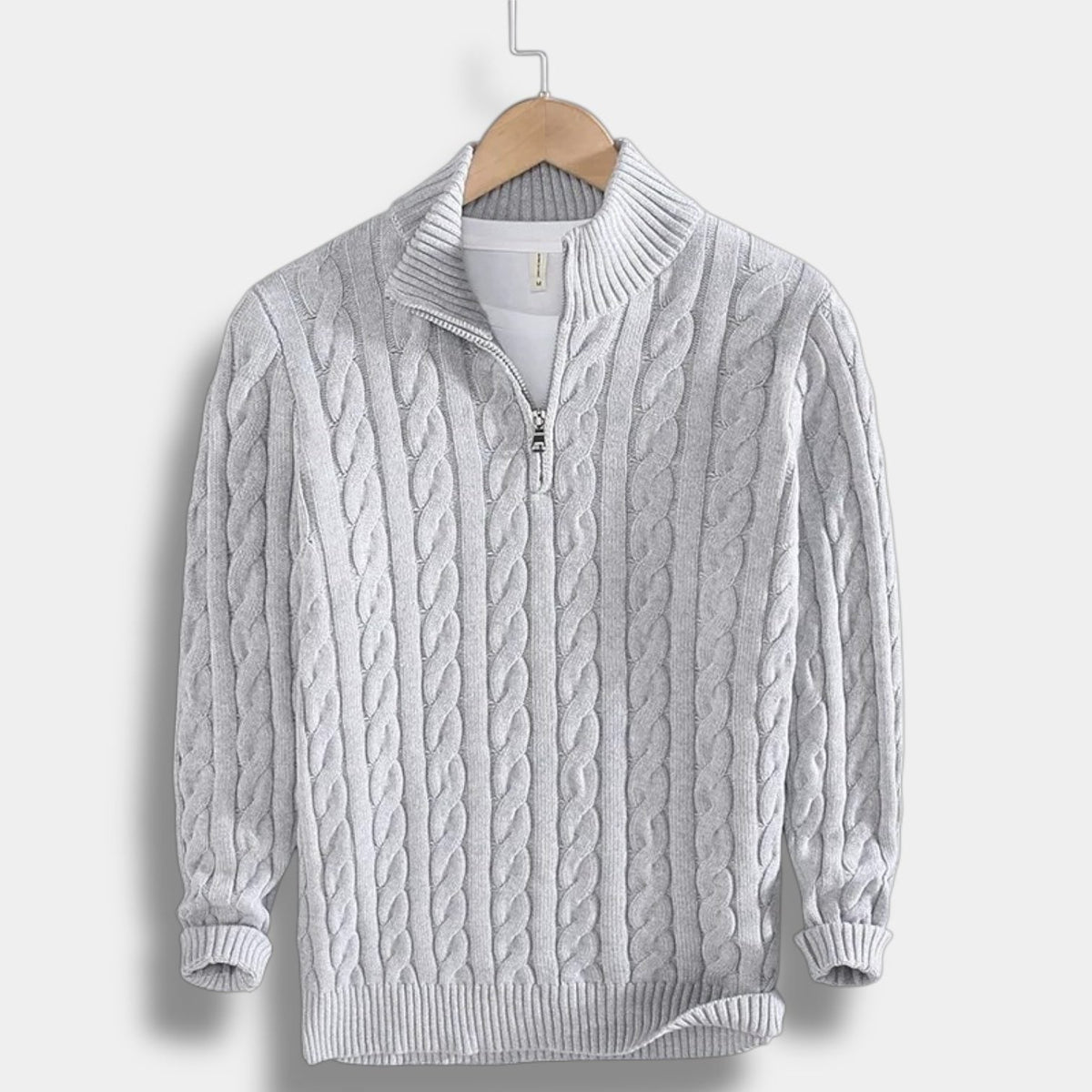 Half-Zip Mock Neck Sweater for Men
