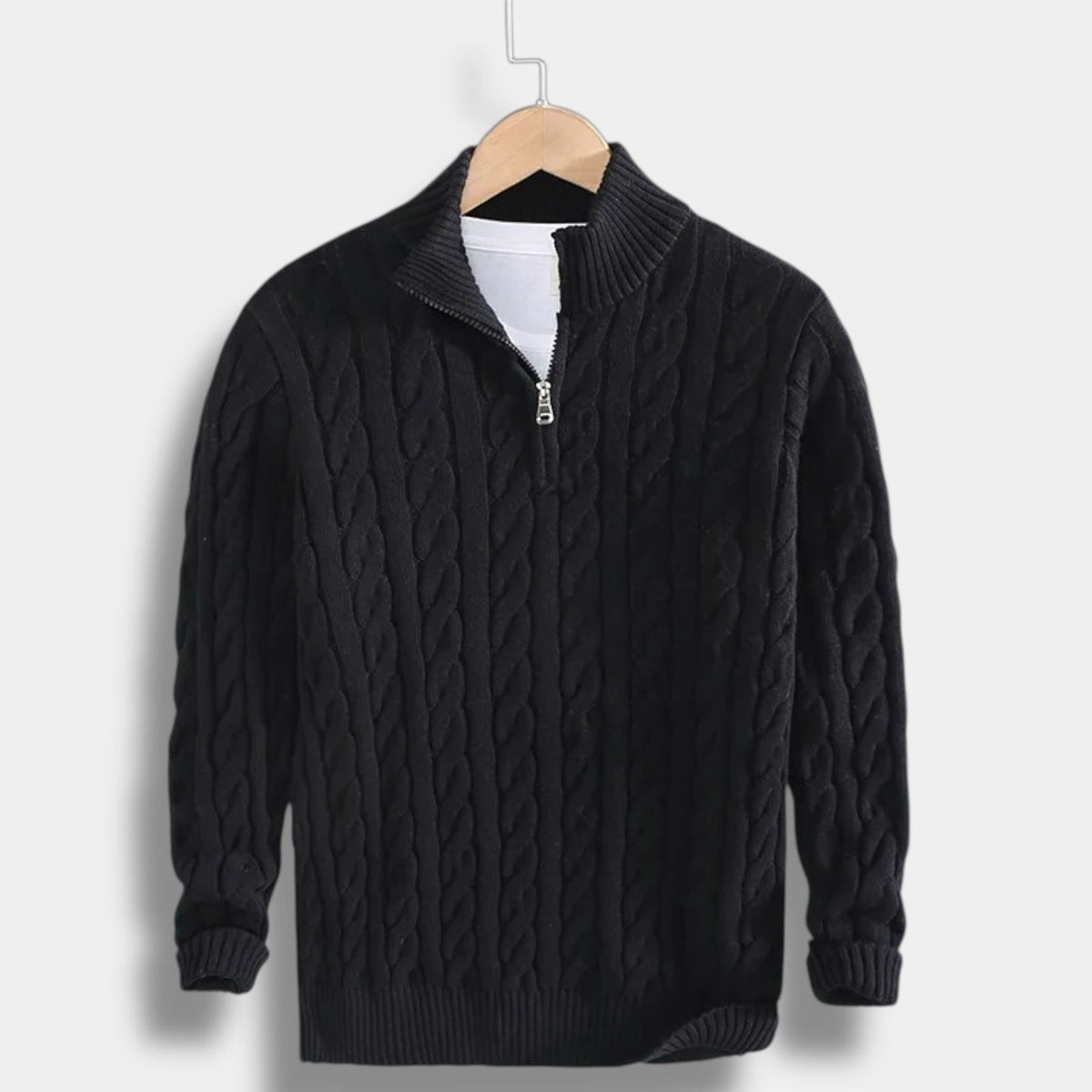 Half-Zip Mock Neck Sweater for Men