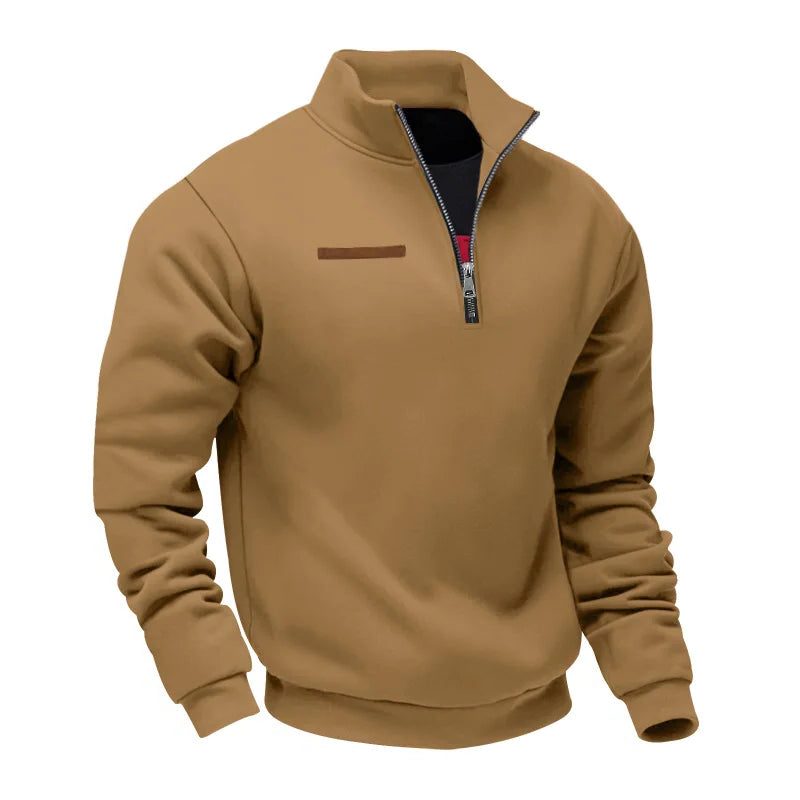 Half-Zip Stand Collar Fleece Sweatshirt for Men