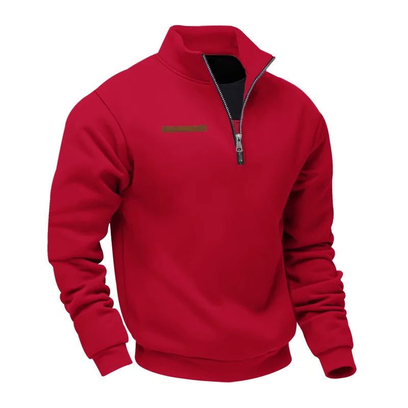 Half-Zip Stand Collar Fleece Sweatshirt for Men