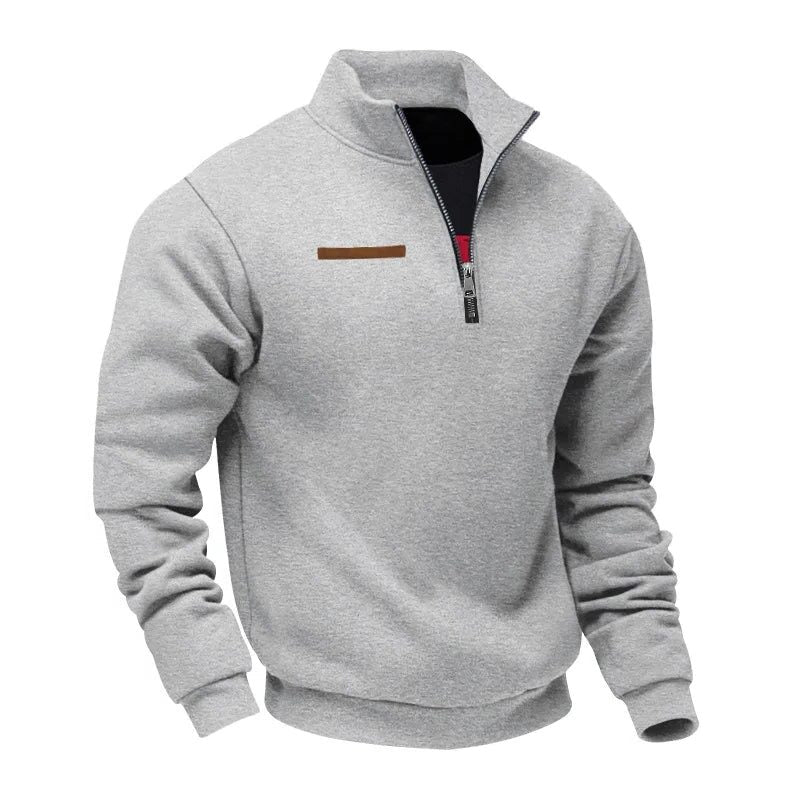 Half-Zip Stand Collar Fleece Sweatshirt for Men