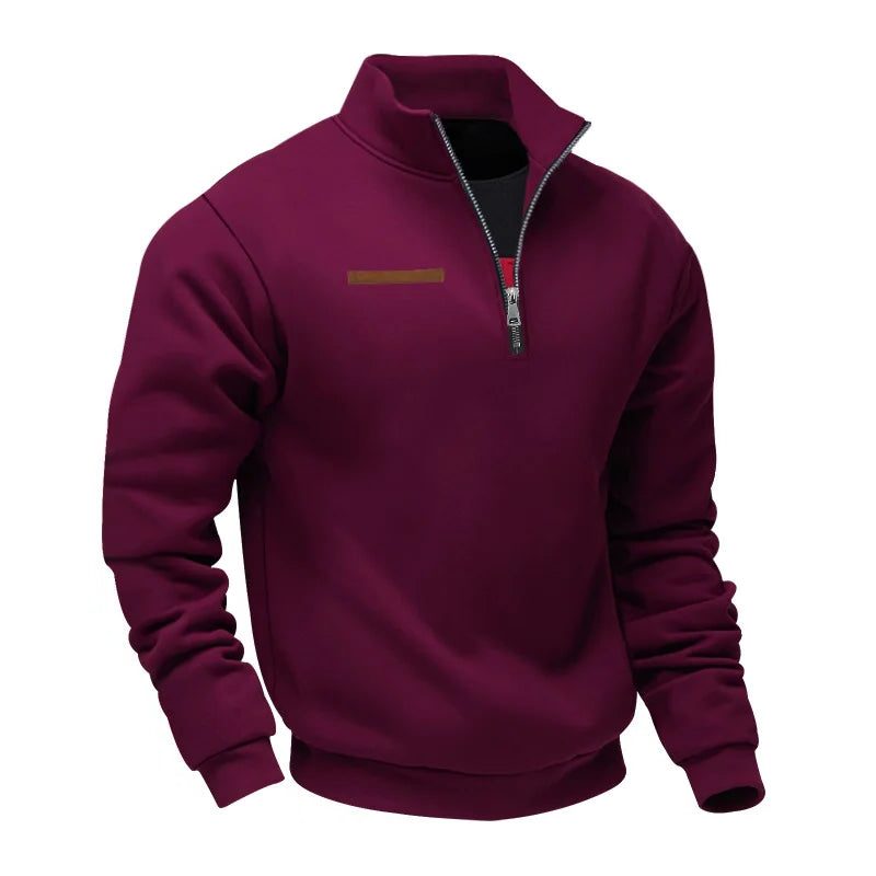 Half-Zip Stand Collar Fleece Sweatshirt for Men