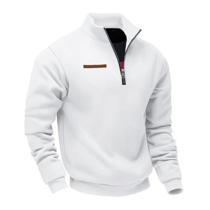 Half-Zip Stand Collar Fleece Sweatshirt for Men
